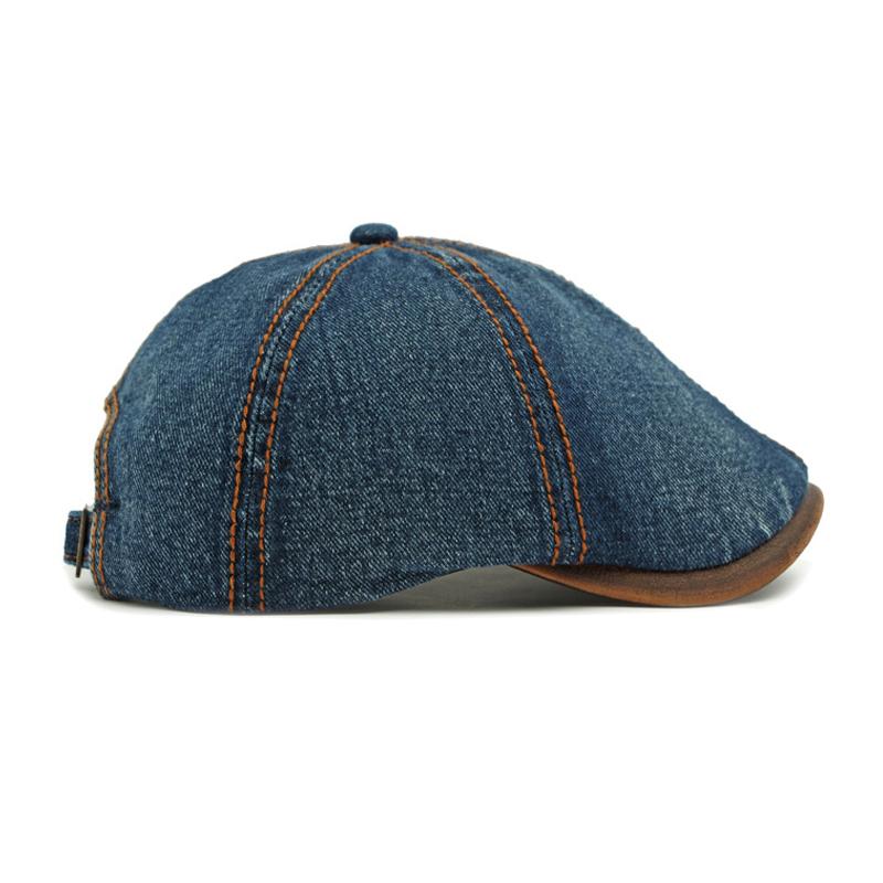 Spring Denim Hat Men's Beret British Retro Six-Piece Cap Women's Forward Cap
