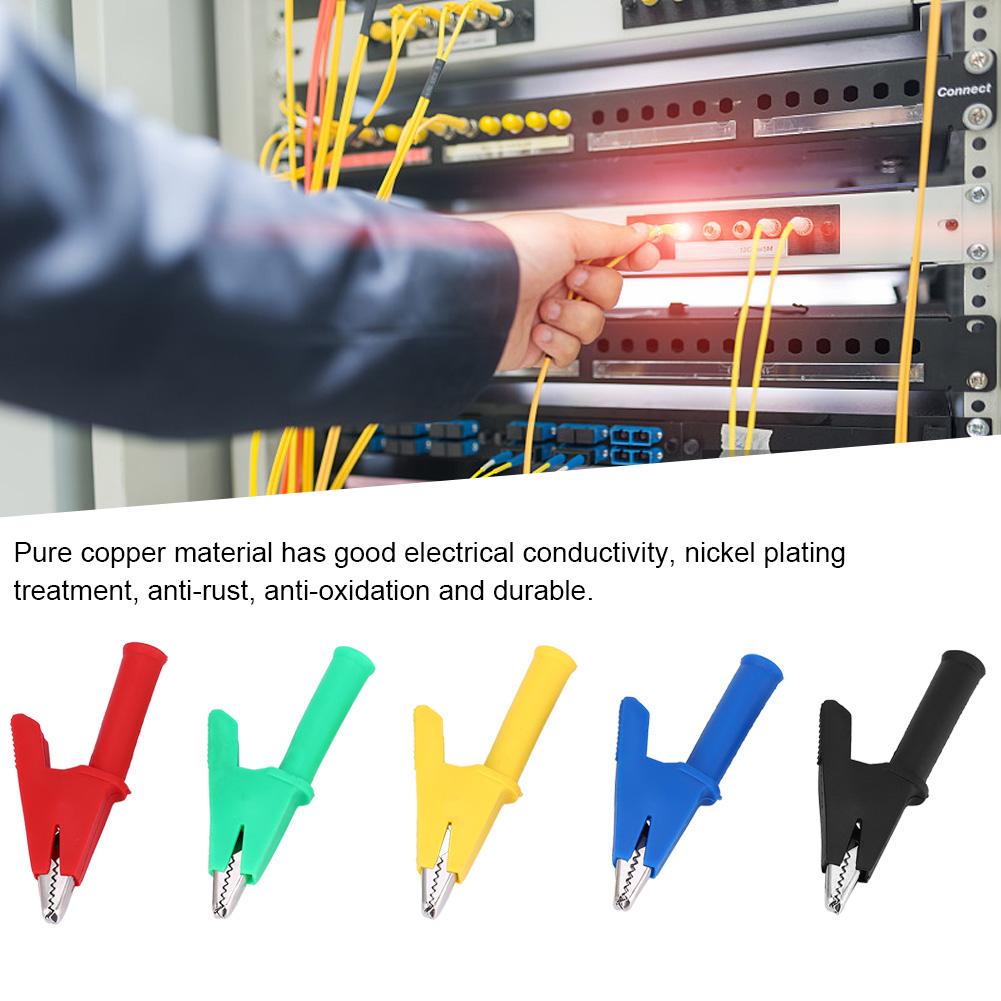 10pcs Insulated Alligator Clip to 4mm Banana Jack HV Test 1000V 30A