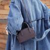 Leather Portable Bowling Bag Women's 2026 New Niche Fashion Pillow Bag Versatile One Shoulder Crossbody Small Bag