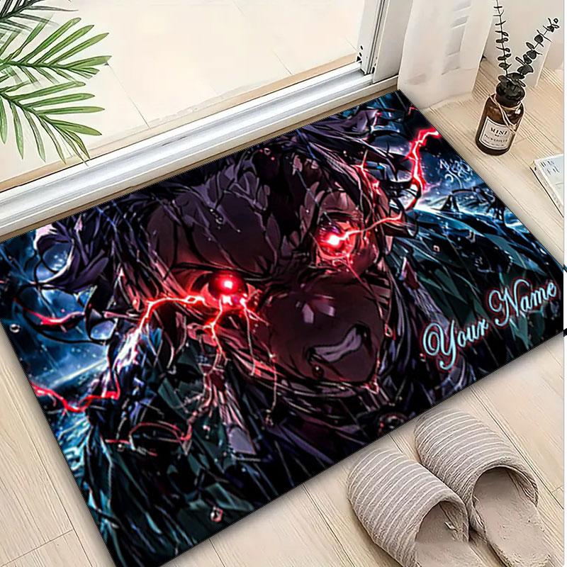 1PC Custom Name "Dark Power Awakening" Theme Floor Mat Ideal for Living Room, Game Rooms, Office, Bedroom,Floor Mat Playful Design