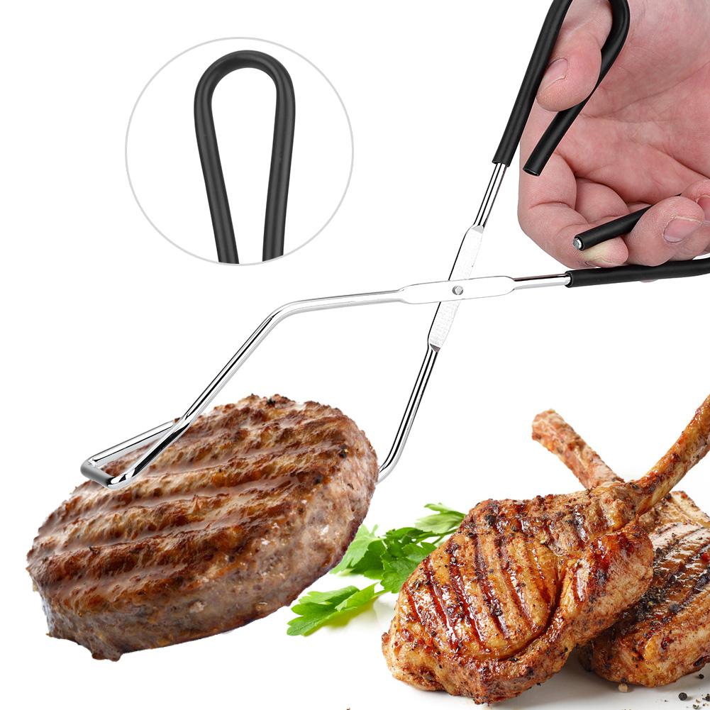New Metal Buffet Barbecue Cooking Tongs BBQ Steak Meat Food Salad Clip
