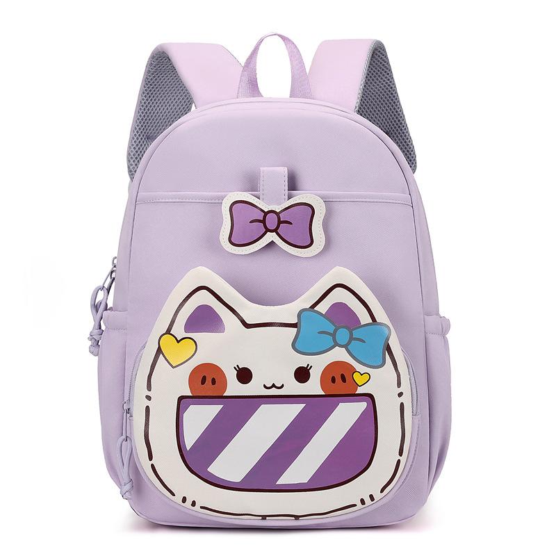 

Backpack cartoon cat schoolbag primary school junior high school bag color scheme leisure travel large capacity dirt-resistant schoolbag фіолетовий