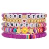 Mixed Color Elastic Soft Pottery Bracelet Love Tai Chi Yin Yang Soft Pottery Bracelet Friendship Couple Stacked Bracelet