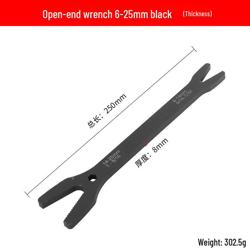 Multi-Purpose 8-22mm Self-Tightening Double-Head Wrench: Box-End & Open-End