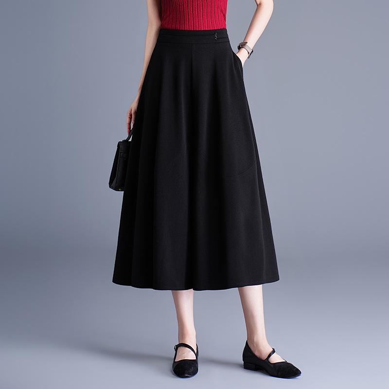 

Elegant High-Waisted Bud-Shaped Culottes for Women, Spring/Summer 2026, Trendy Seven-Point Wide-Leg Pants 2XL чёрный