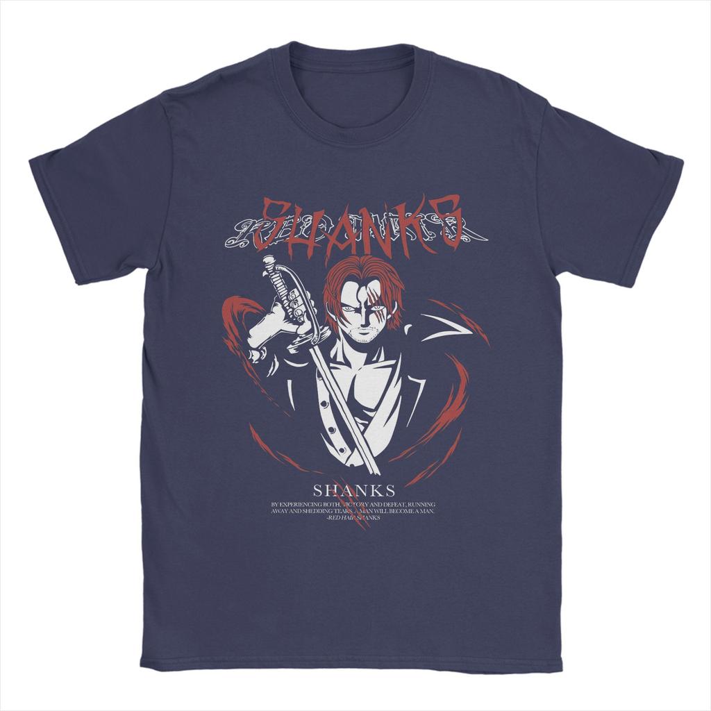 Men T-Shirt Red Legend  One-Armed Warrior Shanks Anime Unique Cotton Tee Shirt Short Sleeve  T Shirt Crewneck Clothes Gift Idea