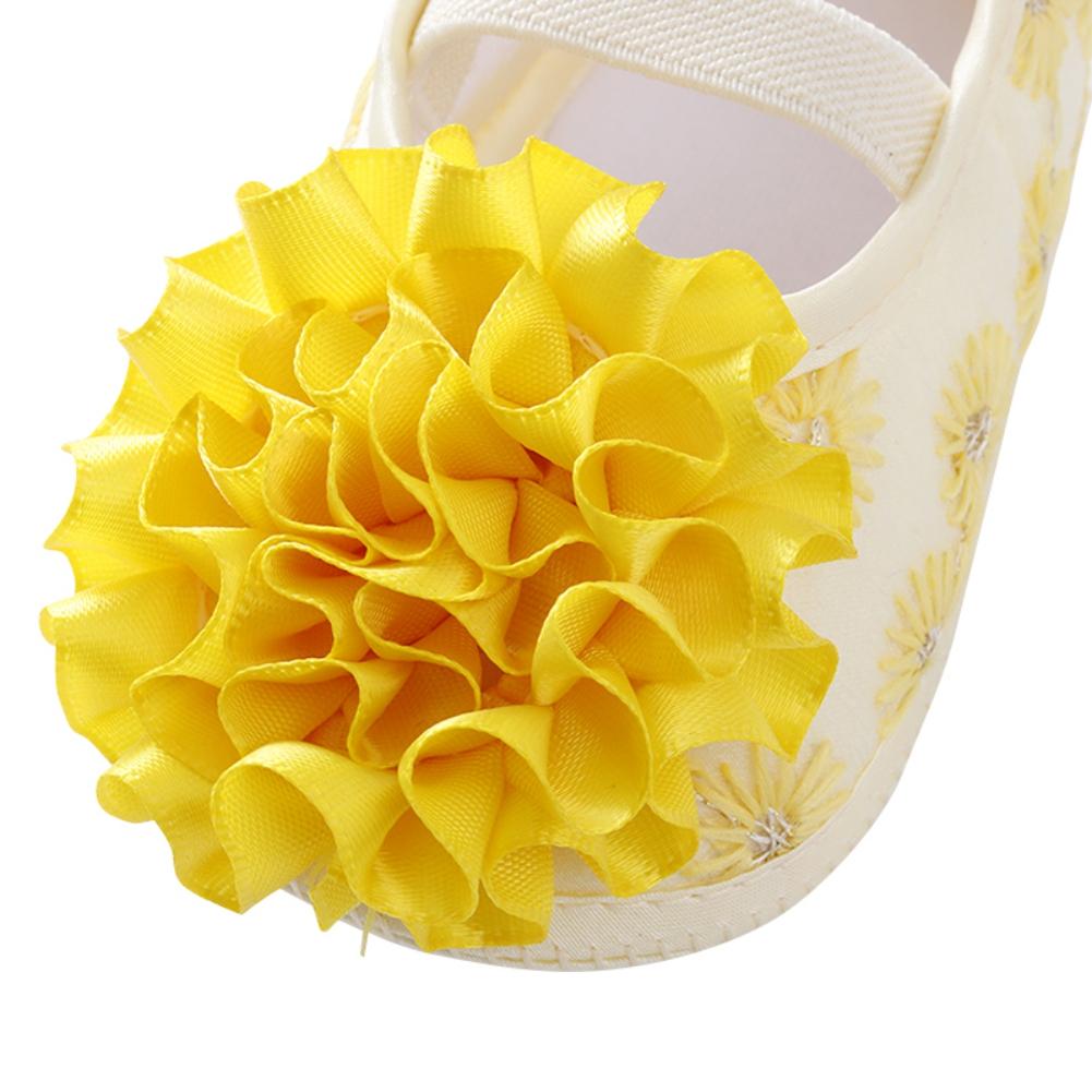 Newborn Baby Shoes Girls Flower Shoes Toddler Prewalker Cute Baby Soft Shoes For 0-12M Children With Hair Band