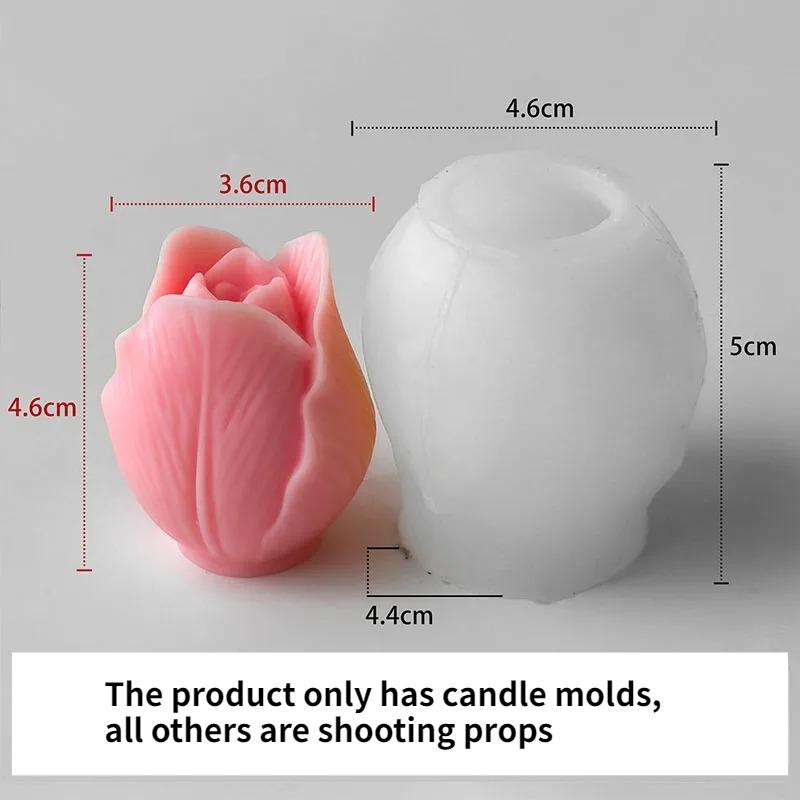 2pcs Silicone Mold DIY Flowers Tulip Handmade Scented Candle Plaster Resin Molds Homemade Cookies Baking Tool