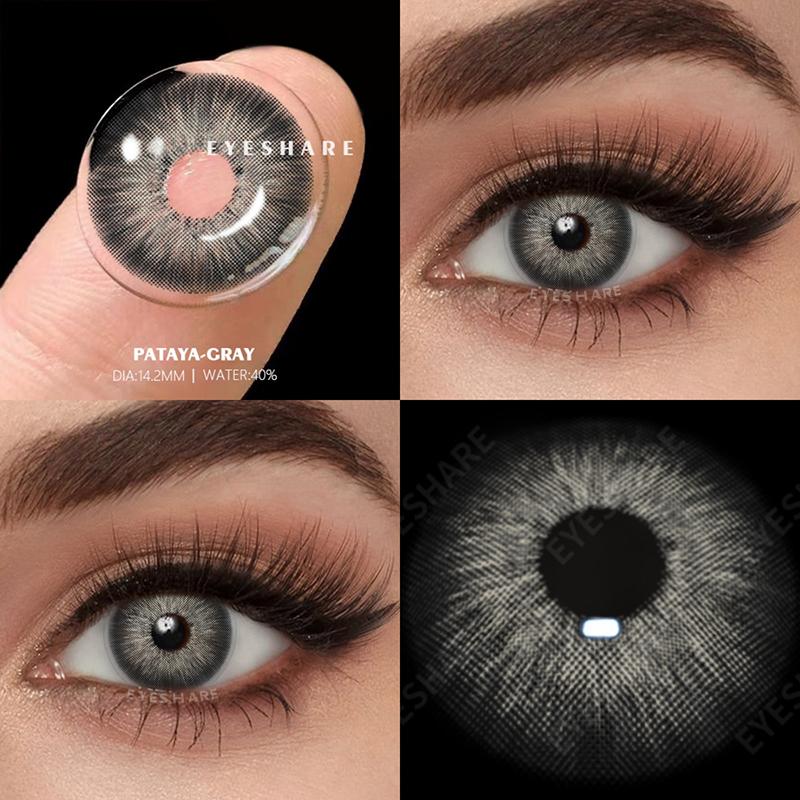 

EYESHARE 1Pair Цветные контактные линзы для глаз Синие цветные линзы Натуральные серые зрачки для глаз Зеленые линзы Коричневые контактные линзы Годовые линзы