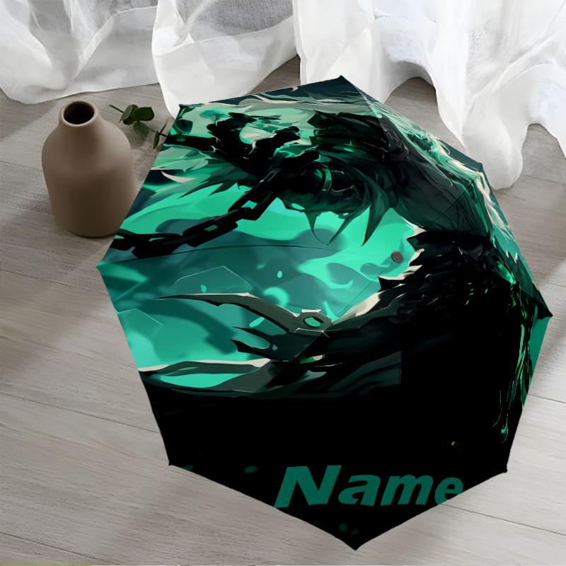 Custom Name League of Legends Theme Automatic Umbrella, Lightweight & Portable, 8 Rib, Perfect for Outdoor Travel, Birthdays, Christmas, Gifts.