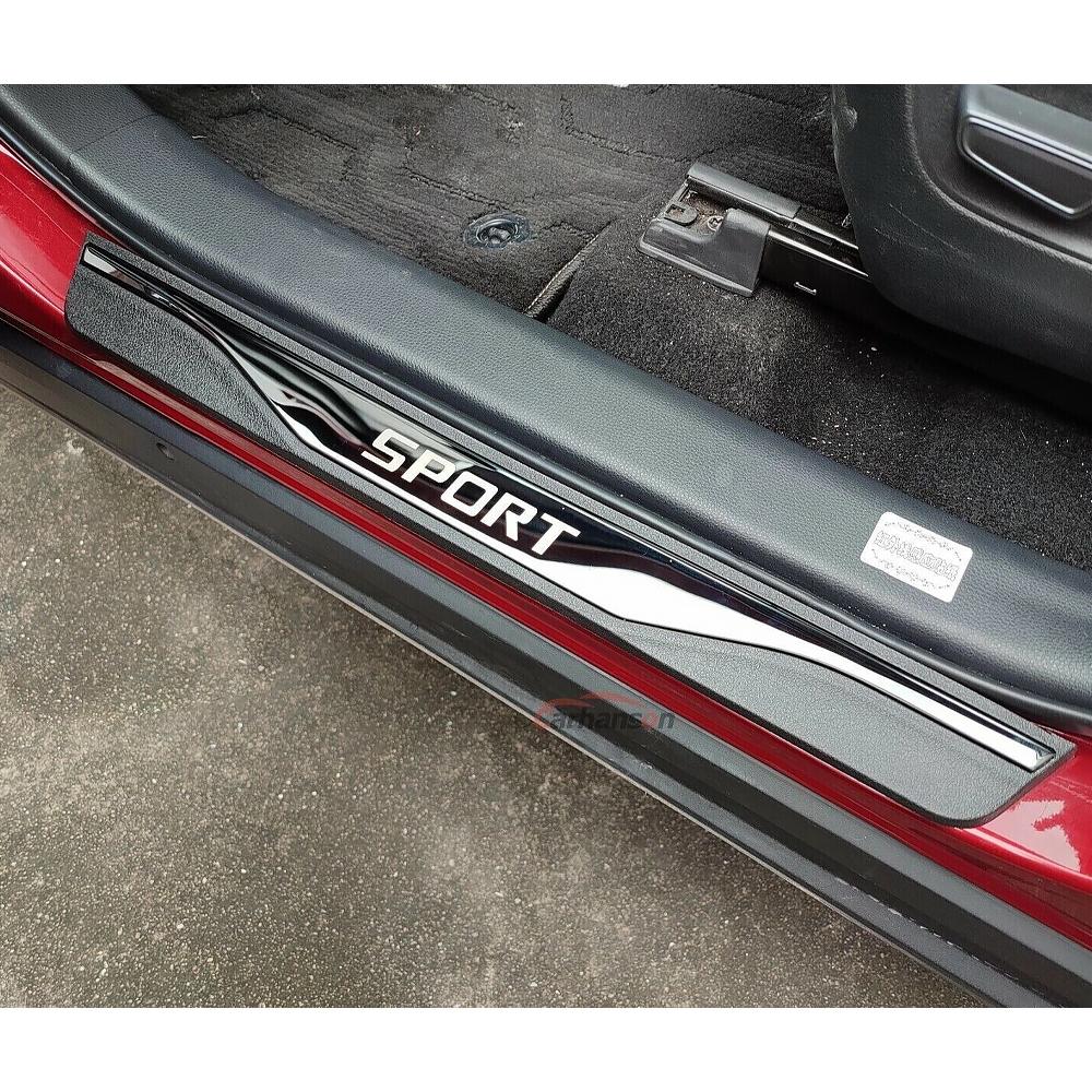 For Kia Seltos Car Door Sill Scuff Plate Strip Protector Accessories Auto Threshold Pedal Trim Stickers