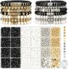 Diy Clay Beads Black And White Color Soft Pottery, Beaded Bracelet Material Pack Accessories Loose Beads Children'S Full Set