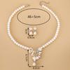European American Simulation Perle Blumen Halskette Ohrringe Set Frauen Braut Schmuck Zubehör