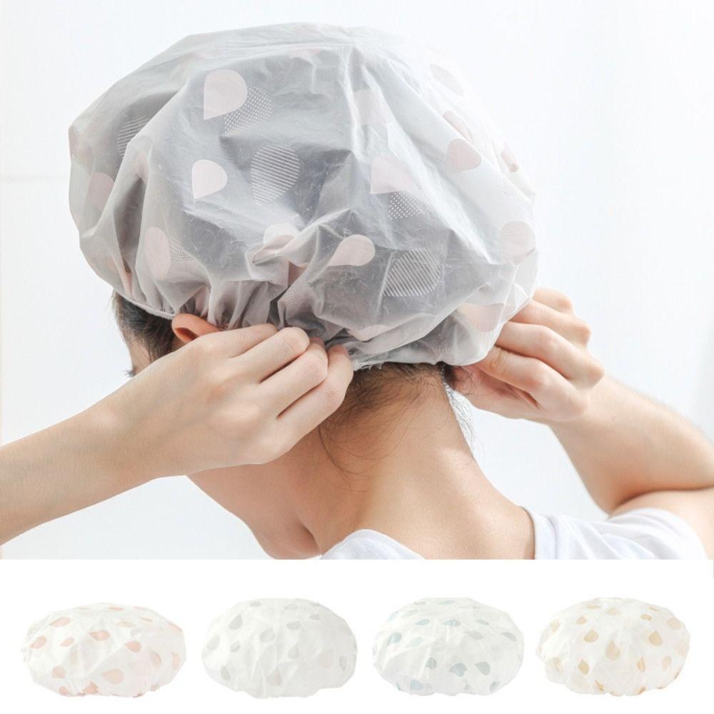 Cosmetic Cap Waterproof Shower Caps Double Layer Design Double Drying Hair Cap Bath Hair Cap  Adult