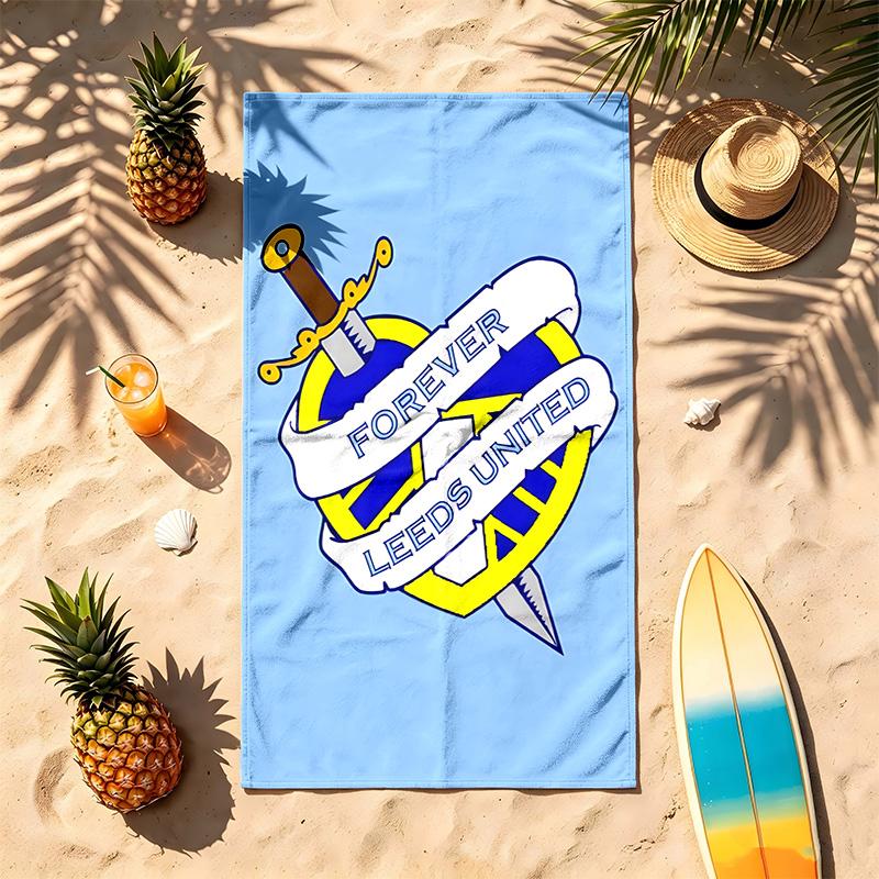 Leeds United Football Club (14) Theme Beach Towel Sand Resistant Soft And Comfortable Suitable For The Pool Camping Yoga And Diving A Travel Essential