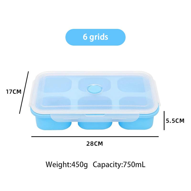 Multi Grid Soup Jelly Box Fruit Food Crisper Retain Freshness Silicone Rubber Complementary Food Freeze Storage Microwave Oven