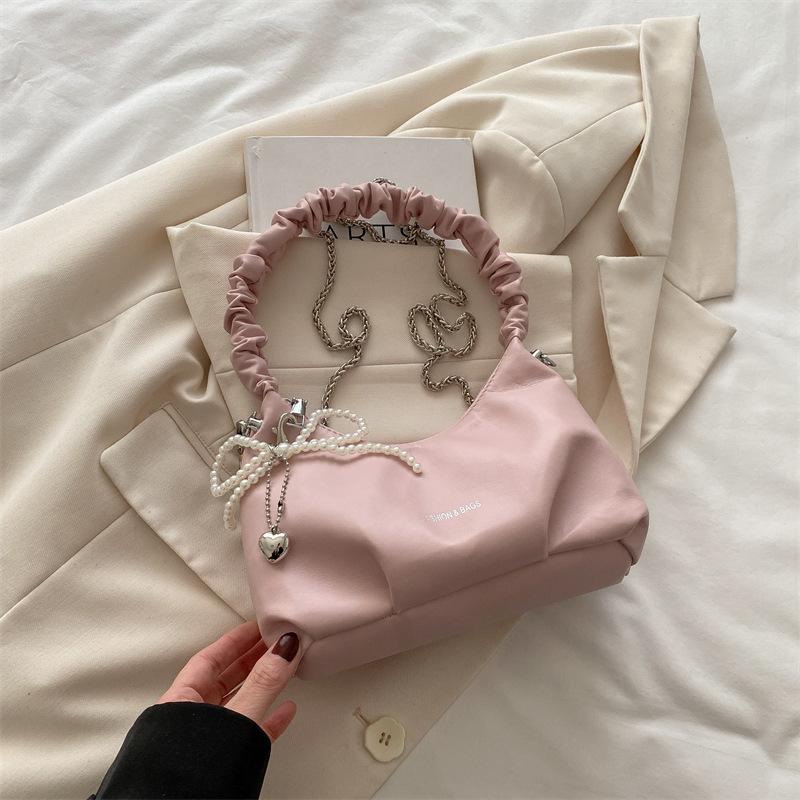 

Серебряная сумка женская сумка-мессенджер 2025 года, сумка-мессенджер на цепочке, весна-лето, рабочая сумка высокого класса розовый