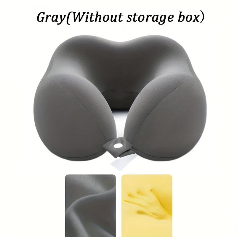 

1-Pack Ergonomic U-Shaped Neck Support Pillow for Airplane, Office & Car Use - Soft Comfortable Travel Pillow with Slow Rebound Support, Mixed Colors, without storage box сірий