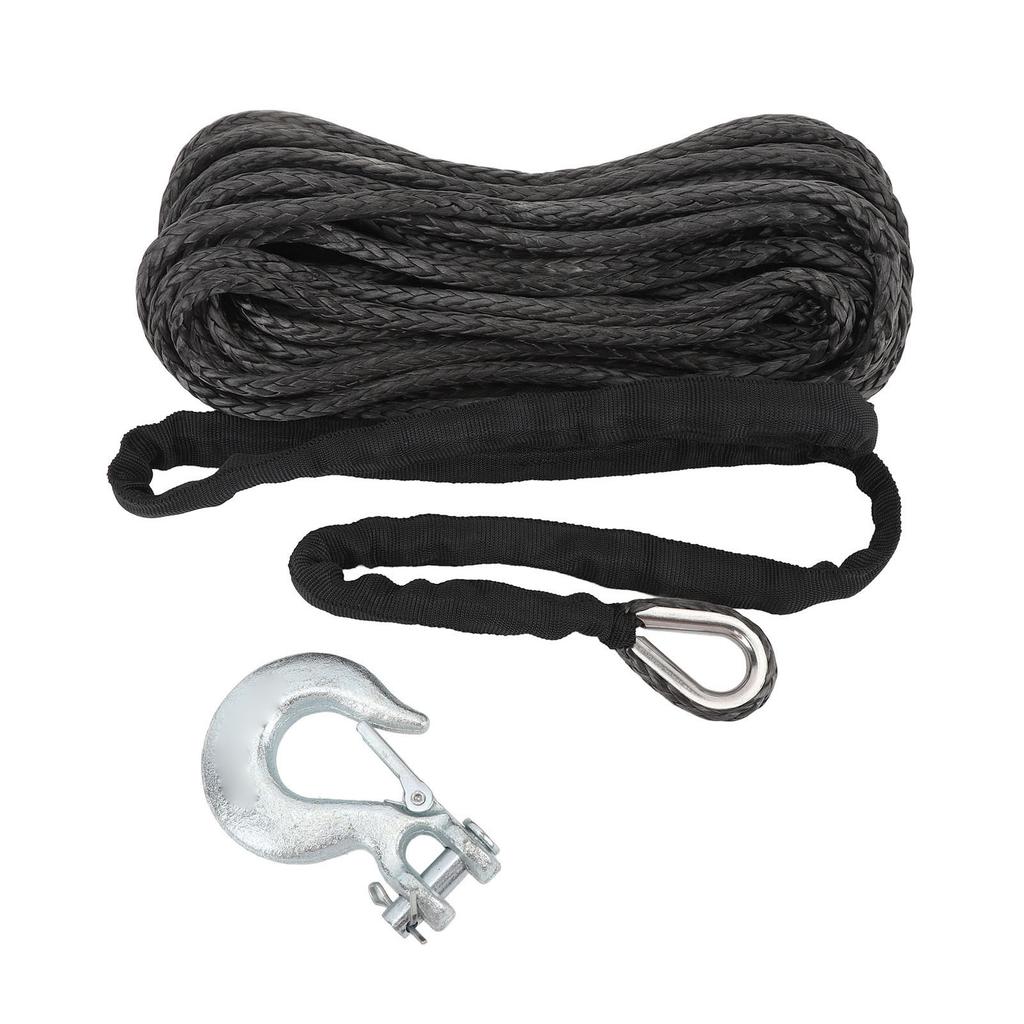 1 5in X 49.2ft ATV Winch Rope with 1 4in Hooks Rubber Stopper 7000 Lbs Breaking Strength for ATV SUV UTV Motorcycle