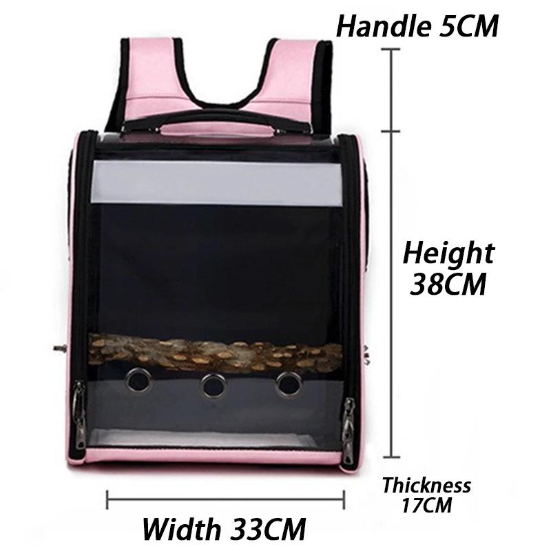 Breathable Backpack Pet Bag Outdoor Parrot Backpack Portable Transparent Bird Transport Bag Travel Luxury Large Space Double Zipper Pet Supplies