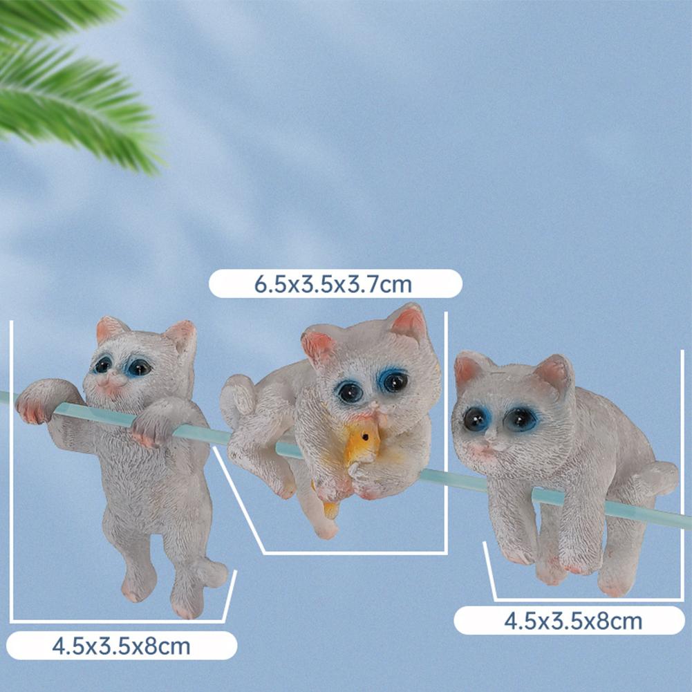 Fish Tank Creative Cute Hanging Backpack Cat Artificial Lifelike Ornaments Aquarium Landscaping Decoration