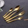Elegantes 4-teiliges goldenes Besteckset: Messer, Gabel, Löffel aus 304 Edelstahl für Hotels