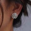 Graceful Flower Stud Earrings Women Engagement Accessories with Brilliant Zirconia Aesthetic Silver Color Wedding Jewelry