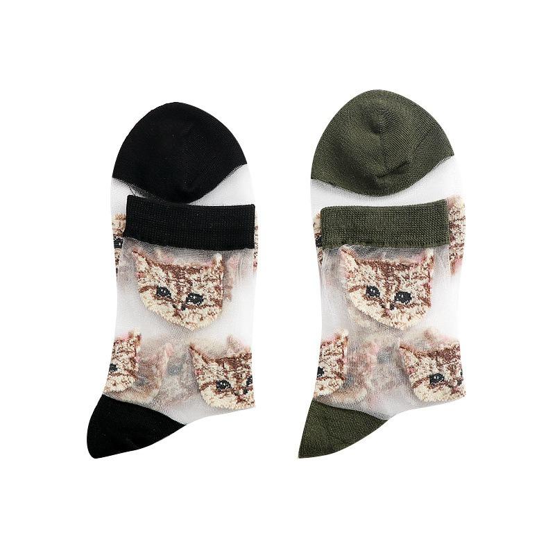 5 Paar Damen Frühling und Sommer Ultra Dünne Neue Glasseide Kristall Röhren Stulpen Socken