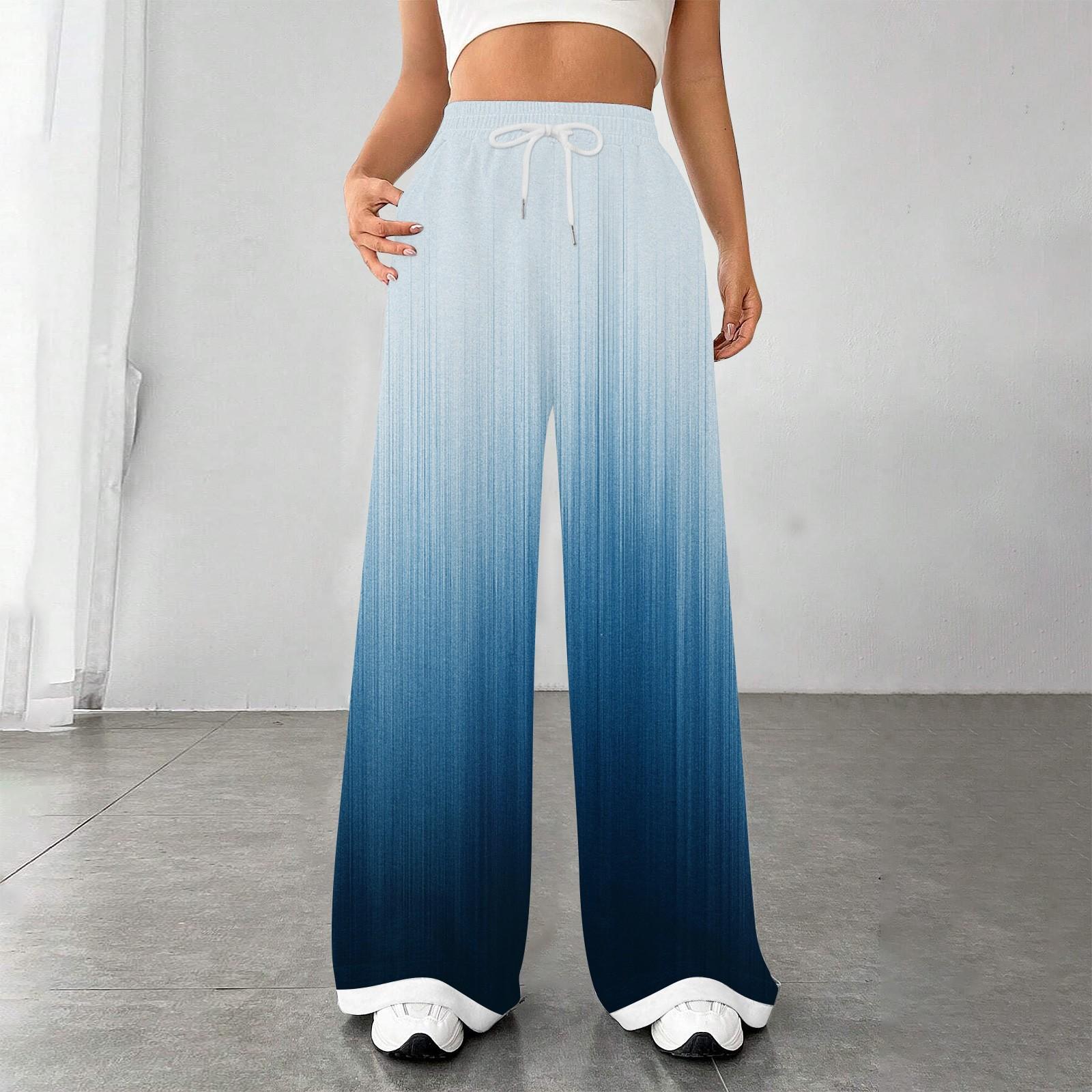 

Женские модные свободные повседневные спортивные брюки с завязками на талии, повседневные брюки L синий