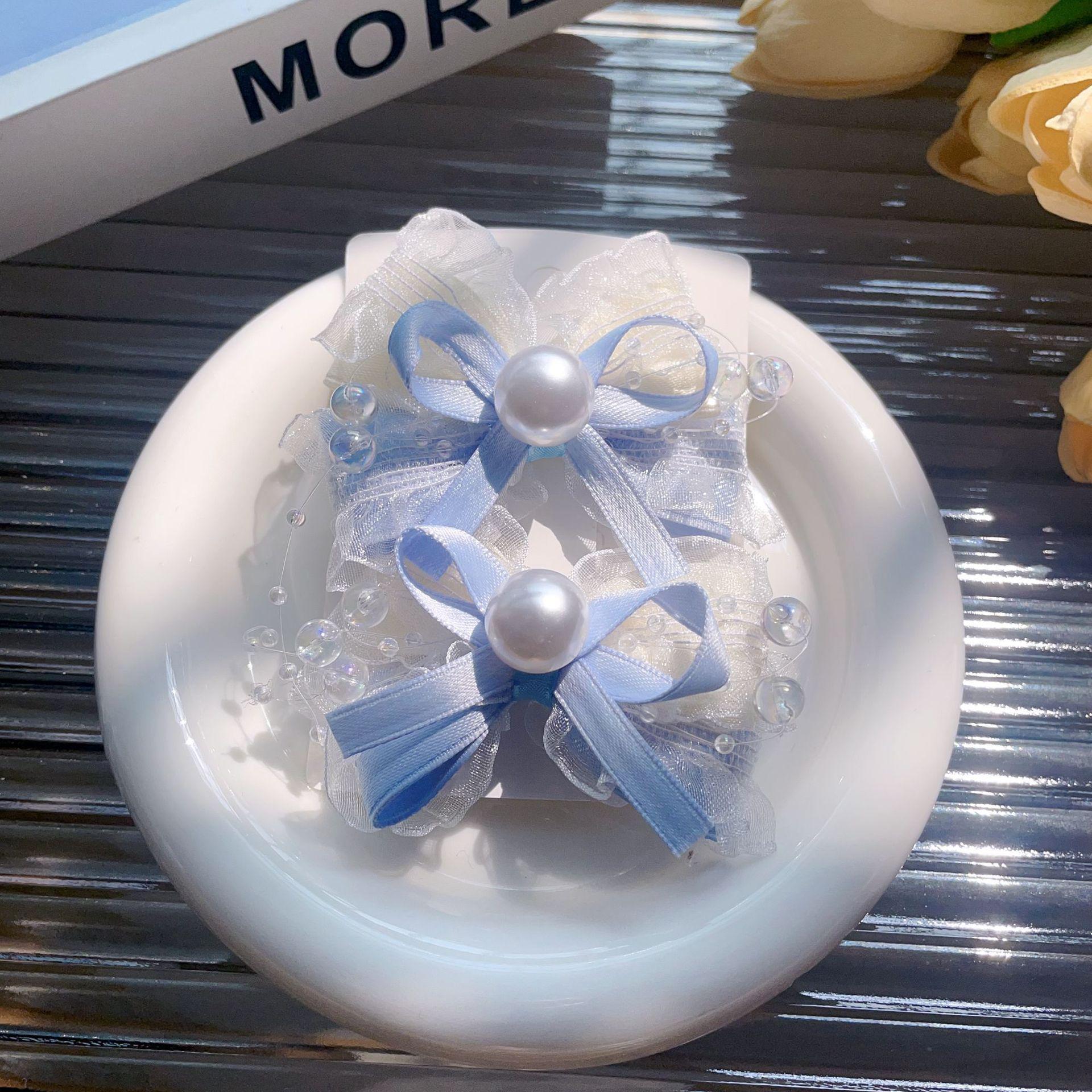 Children s Pearl Bow Hair Clip - Korean Style, Mesh Side, Cute Princess Accessory, Gentle on Hair