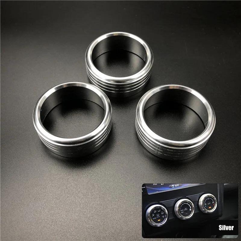 3Pcs/Set Car Styling AC Adjustment Knob Decorative Ring For Subaru 2013-2018 Forester Impreza XV Crosstrek WRX Levorg Auto Accessories