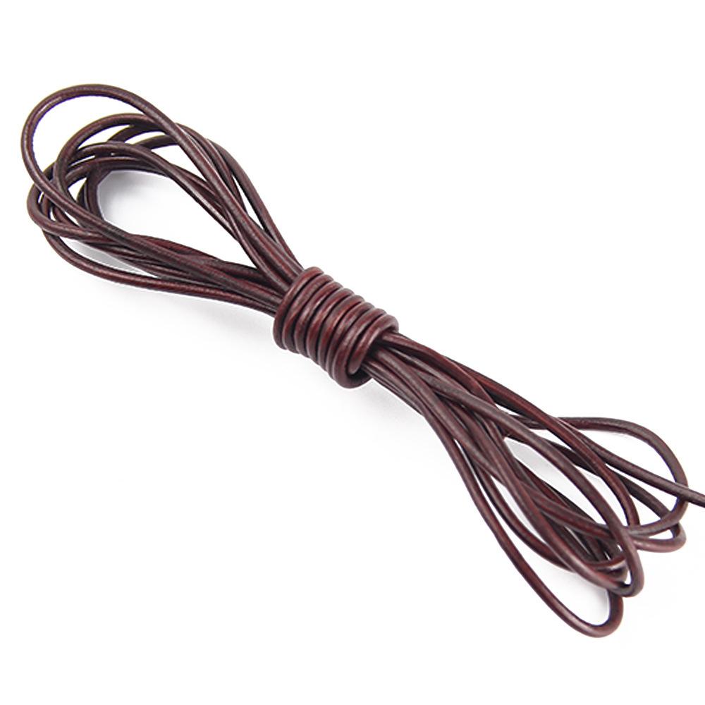 2meter Coffee Cow Leather Strap Findings Vintage Cowhide Rope Flat Leather Cord String Rope DIY Necklace Bracelet Making