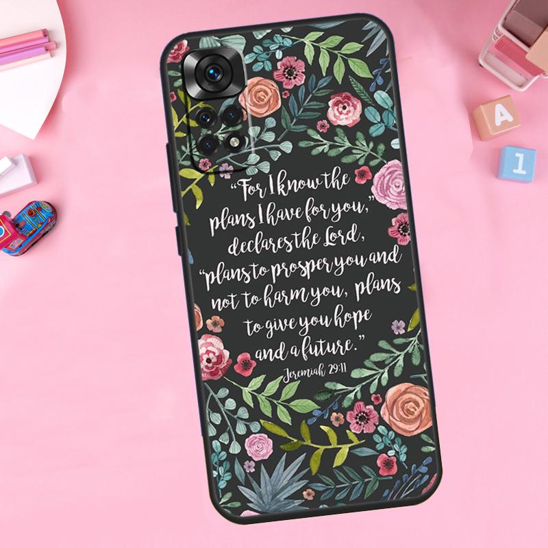 

Bible Verse Jesus Christ Christian Phone Case For Xiaomi Redmi Note 11 10 9 8 12 Pro Turbo 9S 10S 11S 12S 9A 9C 10C 12C Cover Redmi Note 12 4G
