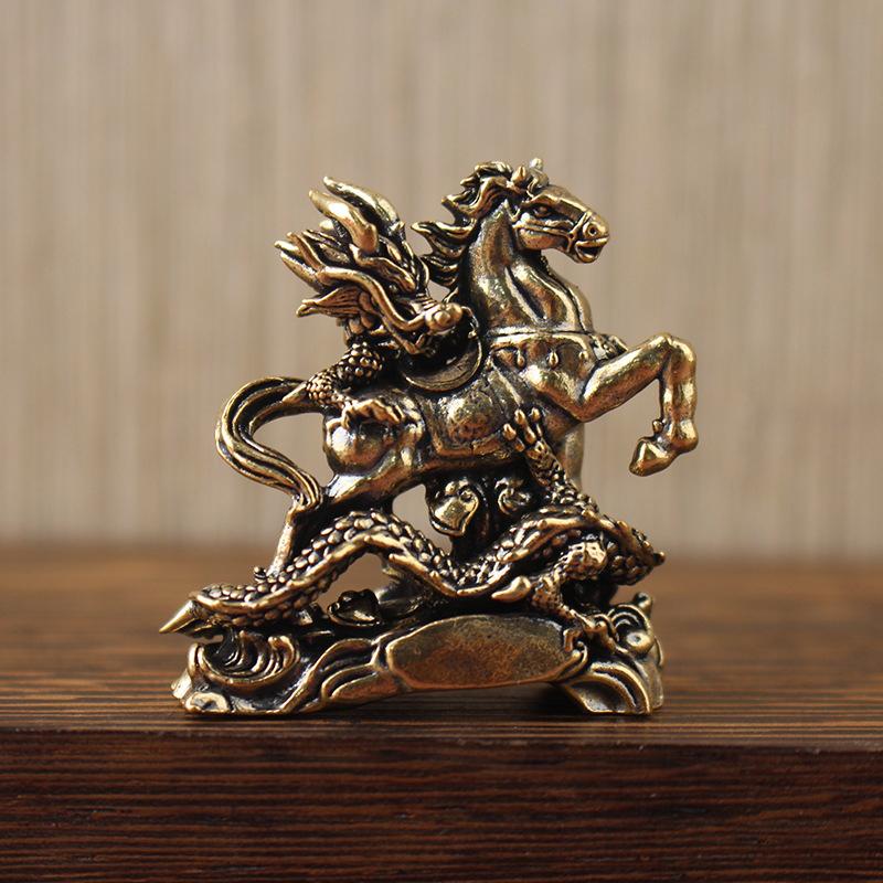 2026 Chinese Style Ornament: Dragon And Horse Creative Craft Ornament Brass Small Copperware Ornament