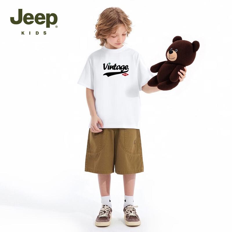 JEEP Kids' Pure Cotton Breathable Short-Sleeve T-Shirt