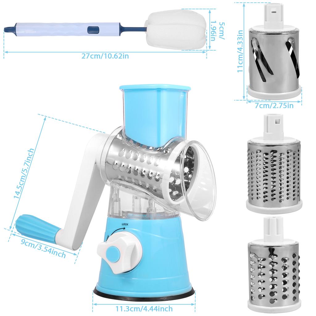 Rotary Manual Vegetable Cutter Slicer Roller Cheese Shredder Potato Grater for Kitchen Gadget Portable Dicing Machine Chopper