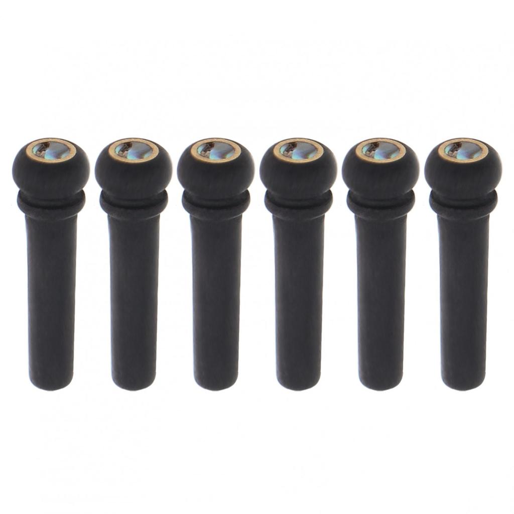 6 bucăți/lot știfturi din abanos pentru chitară, cu puncte mici de coajă de abalone