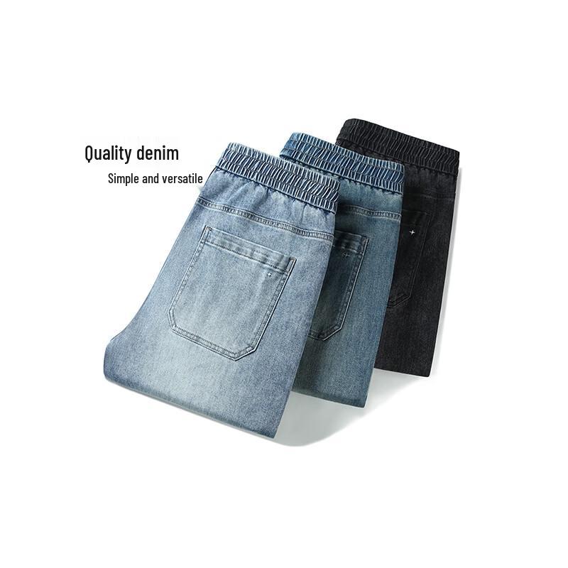 JEEP SPIRIT Men's Loose Straight Denim Cargo Pants