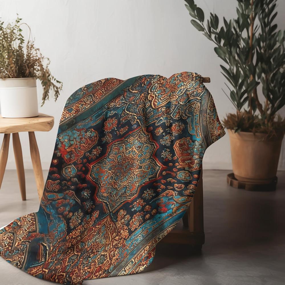 Bohemian Ethnic Pattern Velvet Throw Blanket Rug Decorative Sofa Bed Cushion Cover Home Decor