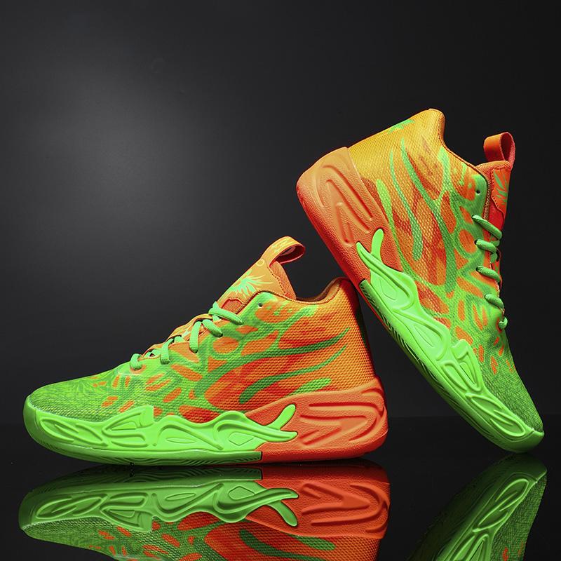 Basketballschuhe für Herren Weich Leicht Training Feld Anti-Rutsch Stoßdämpfend Atmungsaktiv Bequem High-Top Sneaker Mann