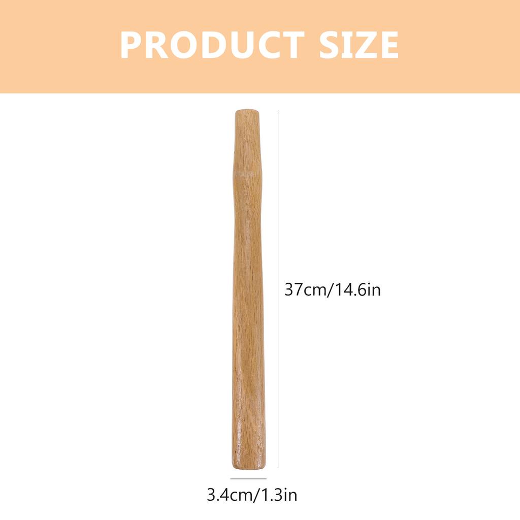 2Pcs 37Cm Hammer Handle Wooden Replacement with Natural Grain Texture Anti-Skid Grip for Claw Ball Peen Hammer Garden Repair