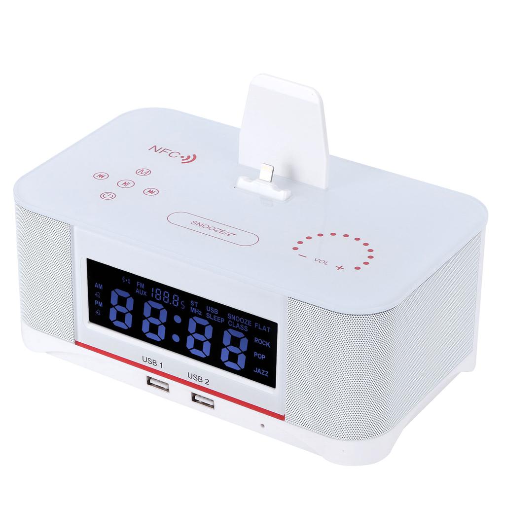 Wecker Drahtloser Bluetooth-Stereolautsprecher mit Fernbedienung Weiß