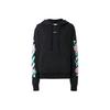Floral Print Hoodie Women Tops Black OWBB008S174461821088