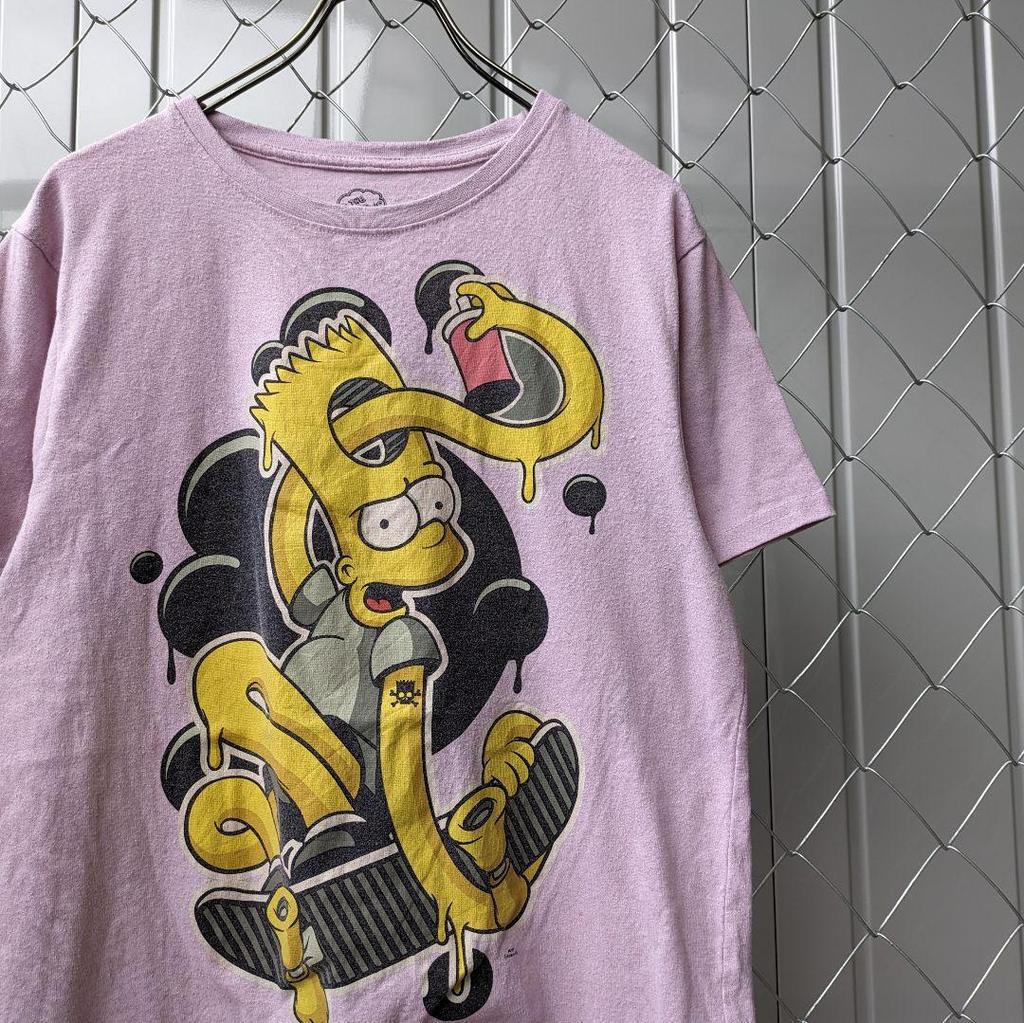 [USED] Vintage American Comic Simpsons Anime T-shirt American Casual Print Pink
