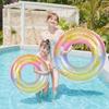Float for Adults and Children, 90100cm, O-Shaped, with Handle, Sequin Rainbow Design, Leak-Resistant, Stable, Perfect for Summer Vacation, Beach,