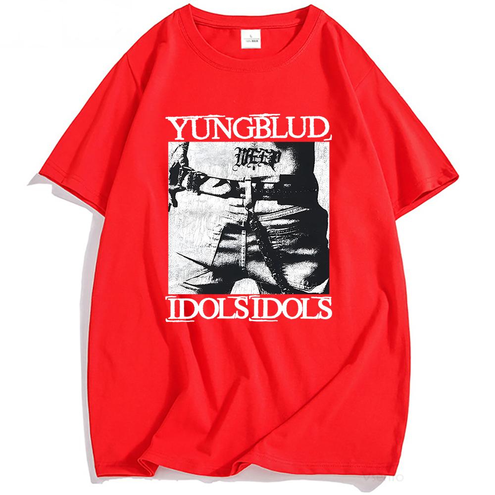Idols Tetování Tričko YUNGBLUD Zpěvák Potisk Trička Bavlna Krátký Rukáv Letní Tričko Unisex Streetwear Hip Hop Pánská Trička Top