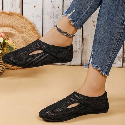 Large Size Flat Bottom Mesh Fashion Breathable Single Shoes Women's Summer New Breathable Mesh Sandals Women