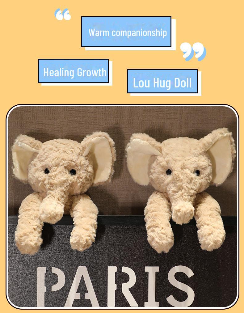 Large Plush Elephant Pillow Toy - Cute Comfort Doll for Children’s Birthday Gift
