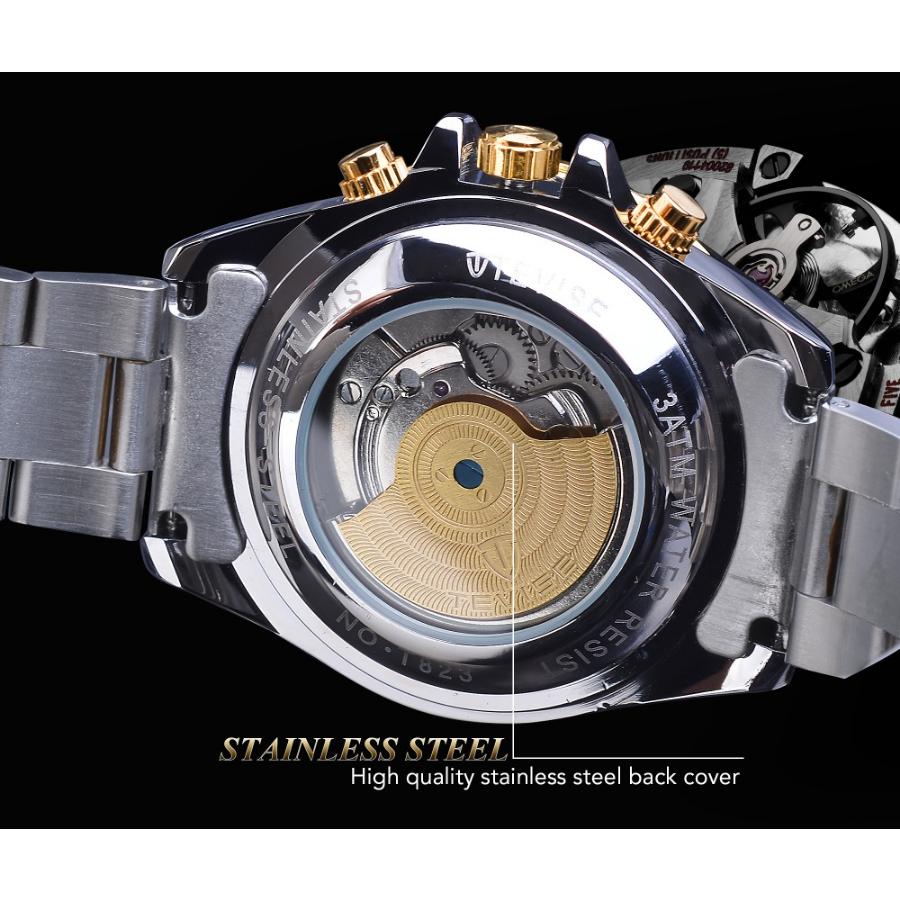 Luksusowy Tourbillion Topowej Marki Zielona Tarcza Złoty Stal Nierdzewna Męski Biznesowy Sportowy Design Męski Automatyczny Zegarek Sportowy na Rękę