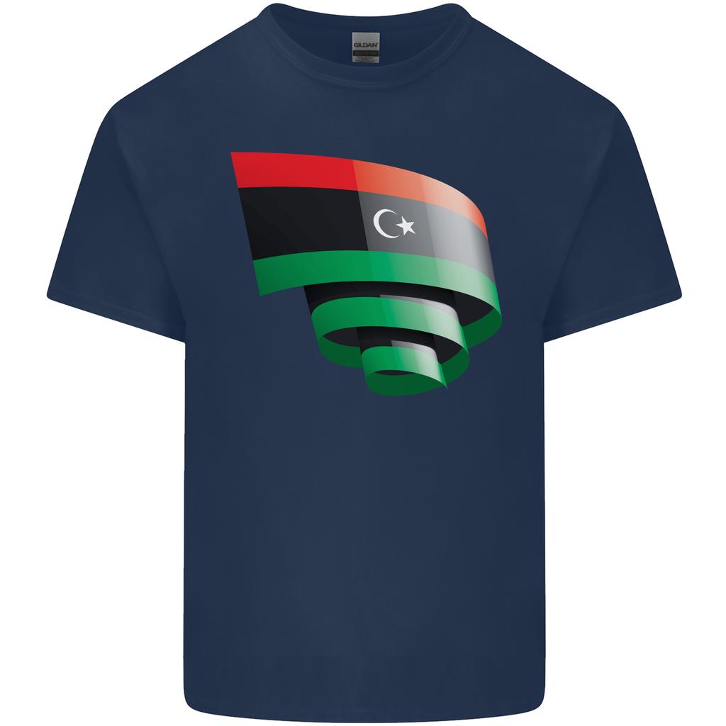 Curled Libya Flag Libyan Day Football Unisexs Light Cotton TShirt